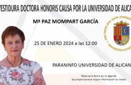Mª Paz Mompart será nombrada Doctora Honoris Causa el próximo 25 de enero